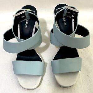 Calvin Klein Baby Blue with Flower print on heel